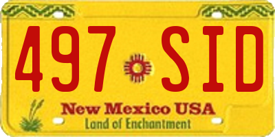 NM license plate 497SID