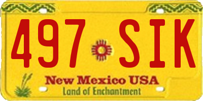 NM license plate 497SIK