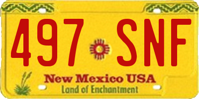 NM license plate 497SNF