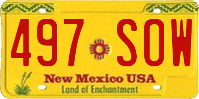 NM license plate 497SOW