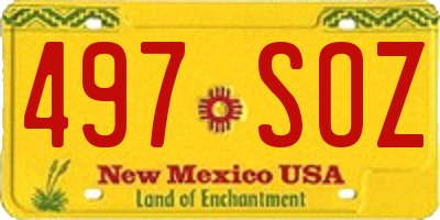 NM license plate 497SOZ
