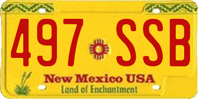 NM license plate 497SSB