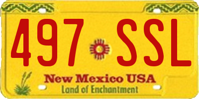 NM license plate 497SSL