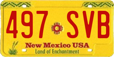 NM license plate 497SVB