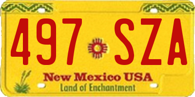 NM license plate 497SZA