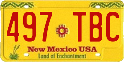 NM license plate 497TBC