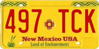 NM license plate 497TCK