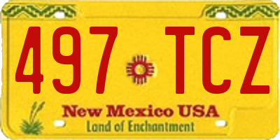 NM license plate 497TCZ