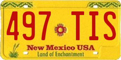 NM license plate 497TIS