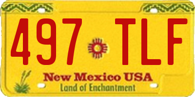 NM license plate 497TLF