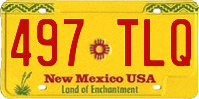 NM license plate 497TLQ
