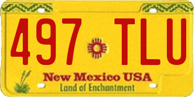NM license plate 497TLU