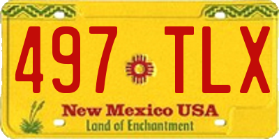 NM license plate 497TLX