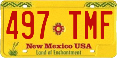 NM license plate 497TMF
