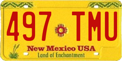 NM license plate 497TMU