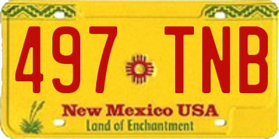 NM license plate 497TNB