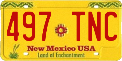 NM license plate 497TNC