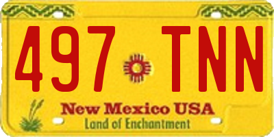 NM license plate 497TNN