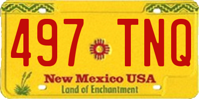 NM license plate 497TNQ