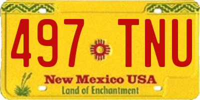 NM license plate 497TNU