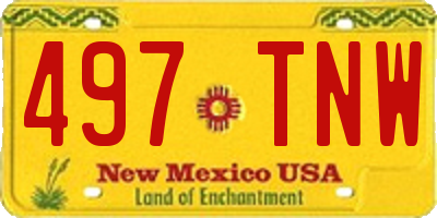 NM license plate 497TNW