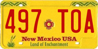 NM license plate 497TOA