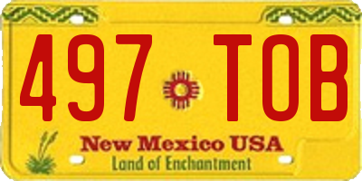 NM license plate 497TOB