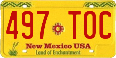 NM license plate 497TOC