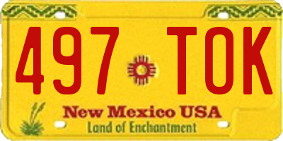 NM license plate 497TOK