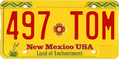 NM license plate 497TOM