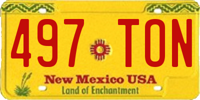 NM license plate 497TON