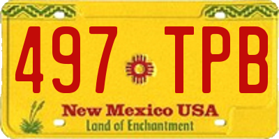 NM license plate 497TPB