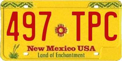 NM license plate 497TPC