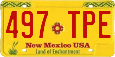 NM license plate 497TPE