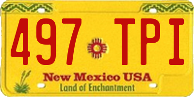 NM license plate 497TPI