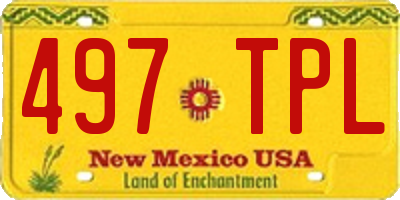 NM license plate 497TPL