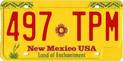 NM license plate 497TPM