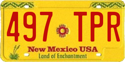 NM license plate 497TPR