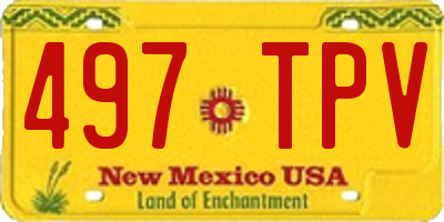 NM license plate 497TPV