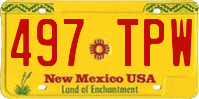 NM license plate 497TPW