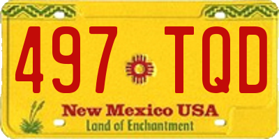 NM license plate 497TQD