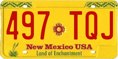 NM license plate 497TQJ