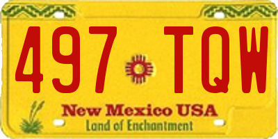 NM license plate 497TQW
