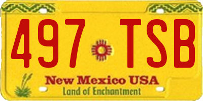 NM license plate 497TSB