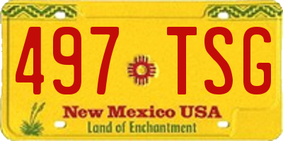 NM license plate 497TSG