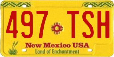 NM license plate 497TSH
