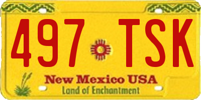 NM license plate 497TSK