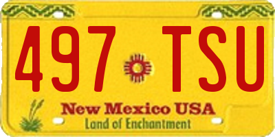 NM license plate 497TSU