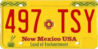 NM license plate 497TSY