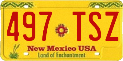 NM license plate 497TSZ
